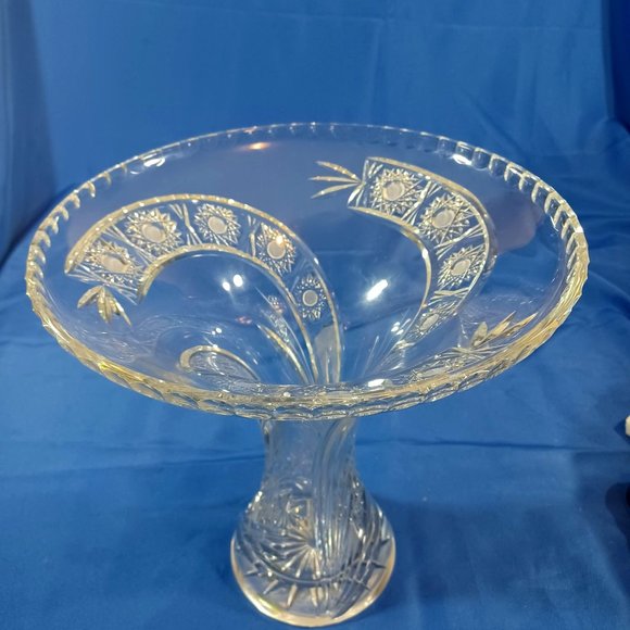 Vintage Large 12" Spiral Hand Cut Lead Crystal Glass Statement Vase - Picture 9 of 16